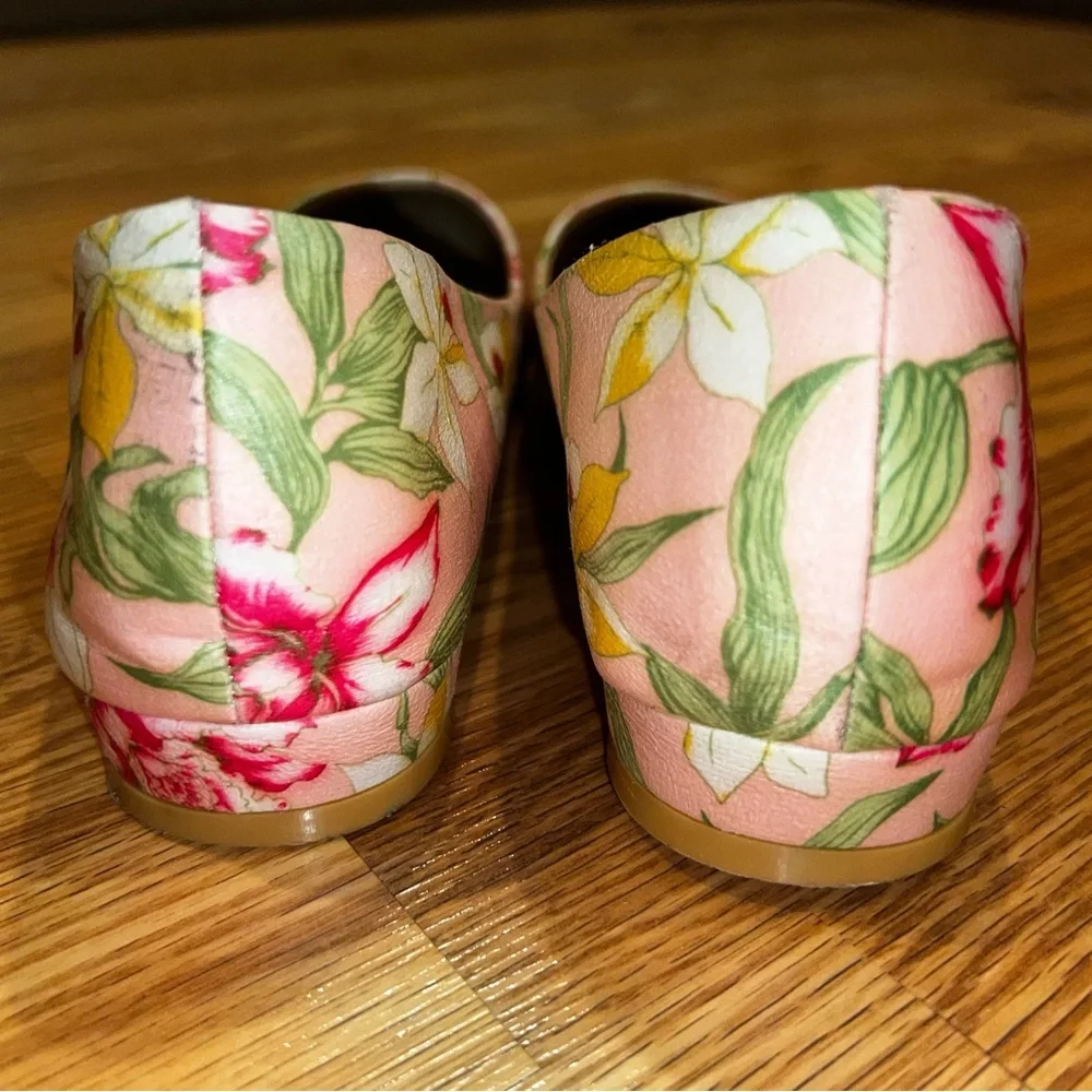 LL Tong Paris Pink‎ Leather floral print Ballet Flats size 38